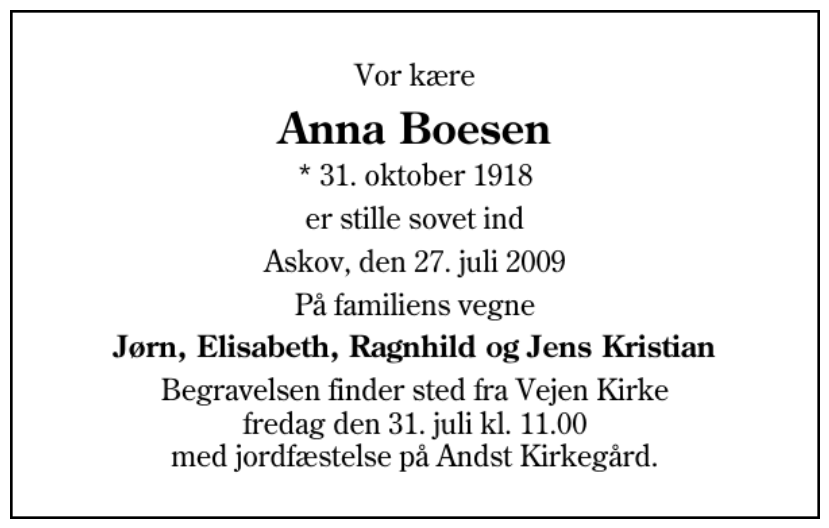 Anna Øllgaard 1918-2009