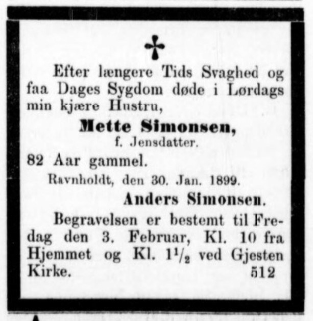 Mette Jensdatter er død.