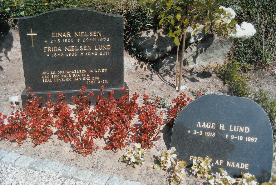 Frida Sigrid Pedersen, Ejnar Sigurd Marius Nielsen og Aage Henriksen Lund.