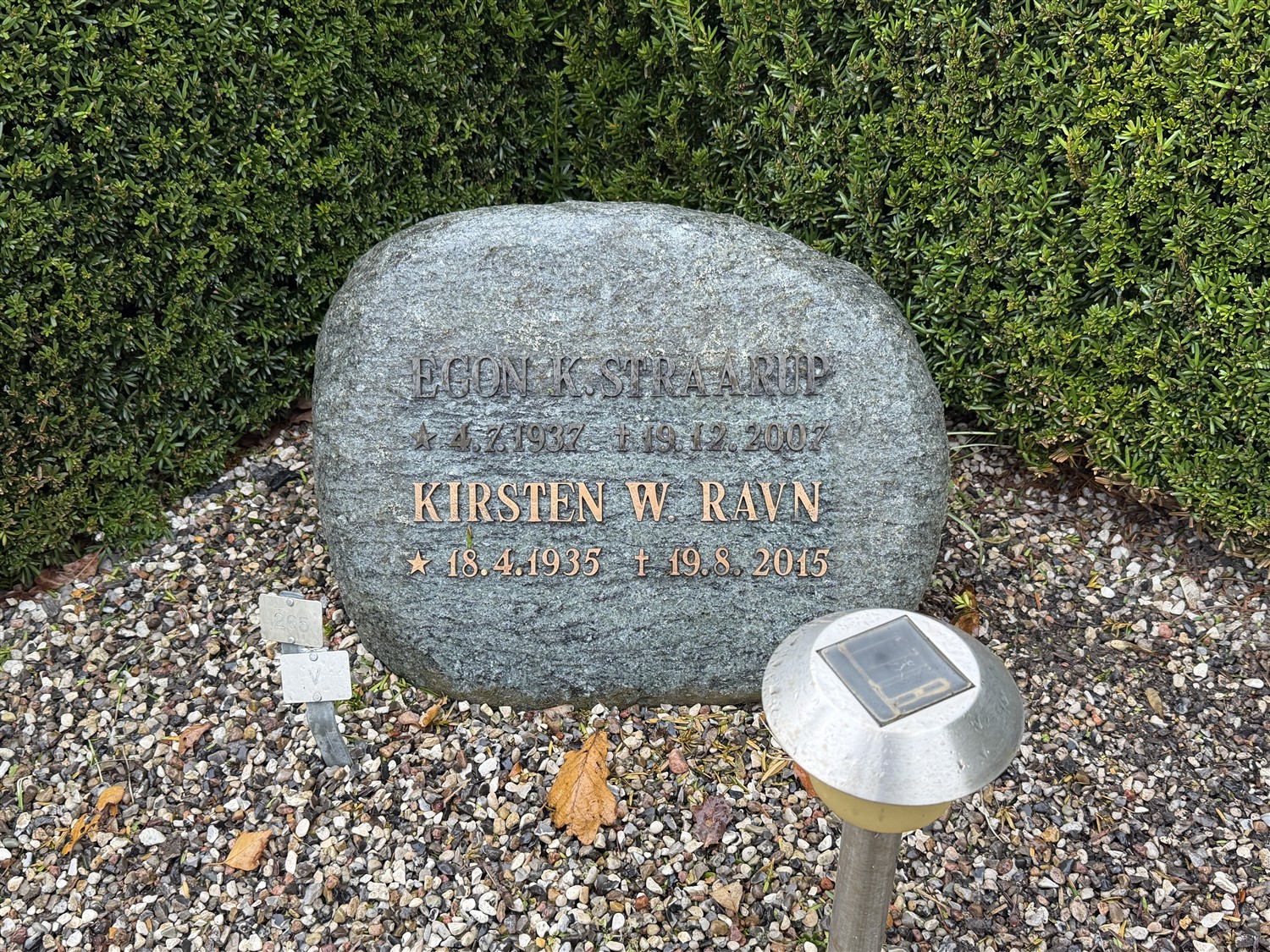 Egon Knudsen Straarup 1937-2007 og Kirsten W. Ravn 1935-2015.