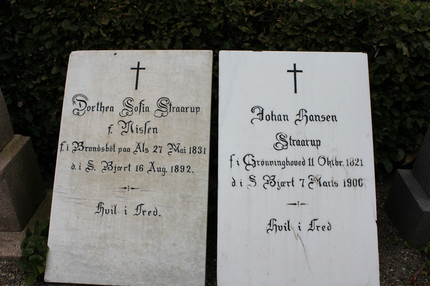 Dorthea Sofia Nielsen 1831-1892 og Johan Hansen Straarup 1821-1900.