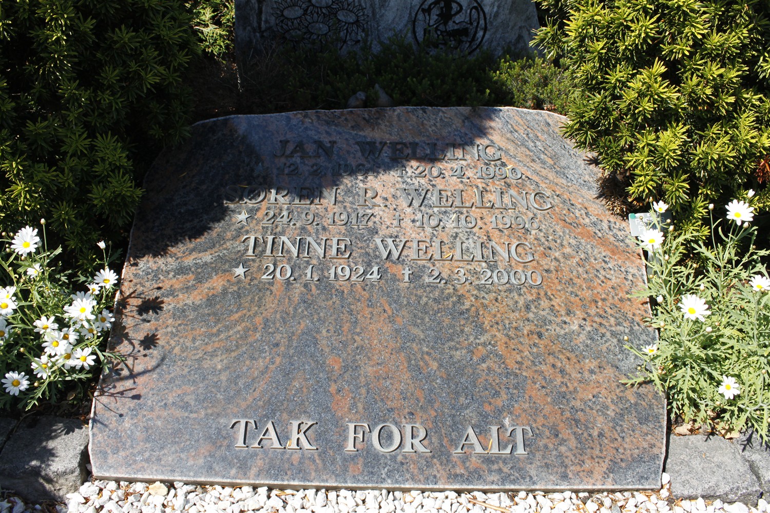 Jan Welling 1961-1990, Søren Welling 1917-1996 og Kathrine Marie Thimsen 1924-2000.