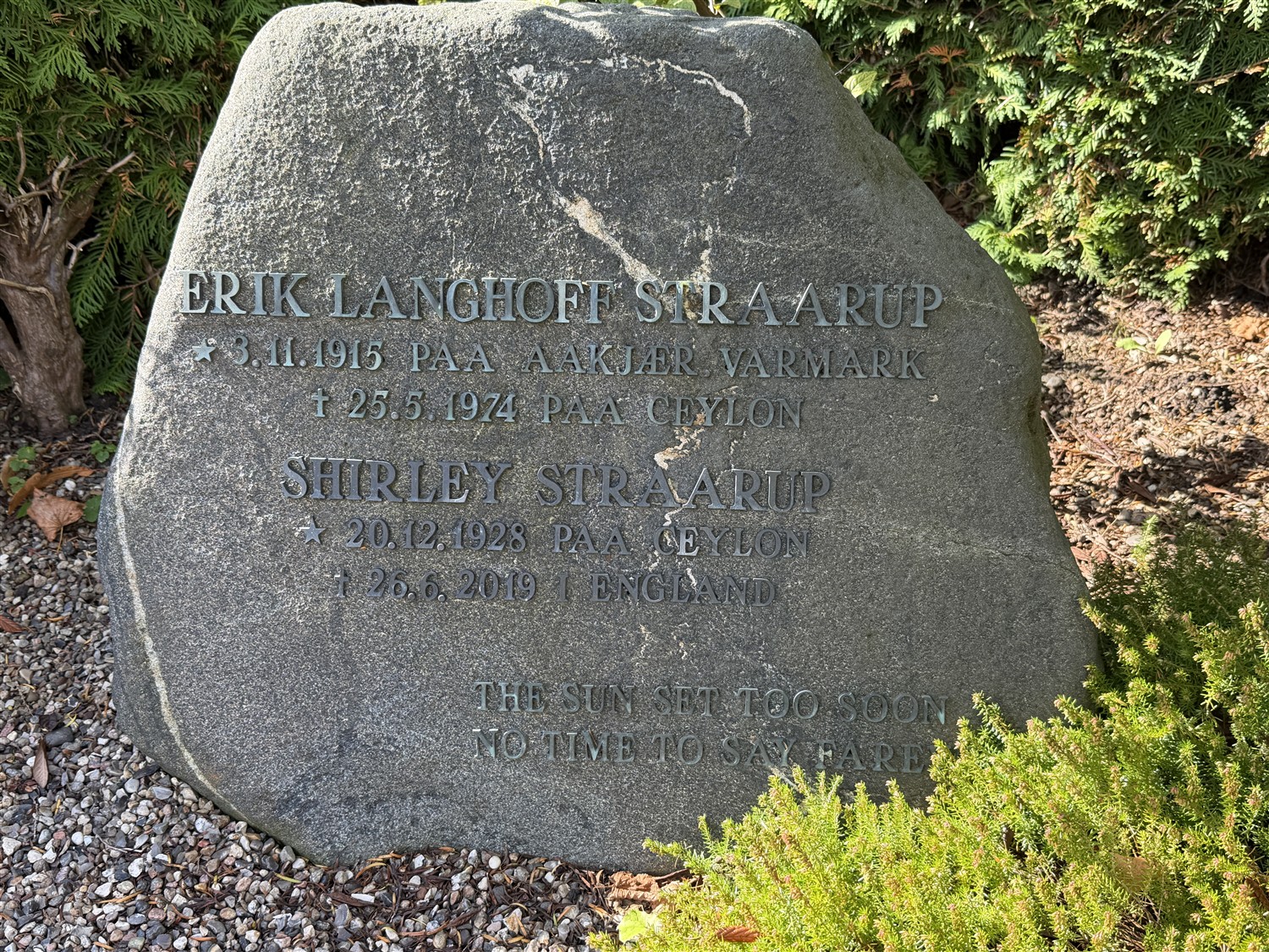 Erik Langhoff Straarup 1915-1974 og Anne Rosemary Shirley Thomas 1928-2019.