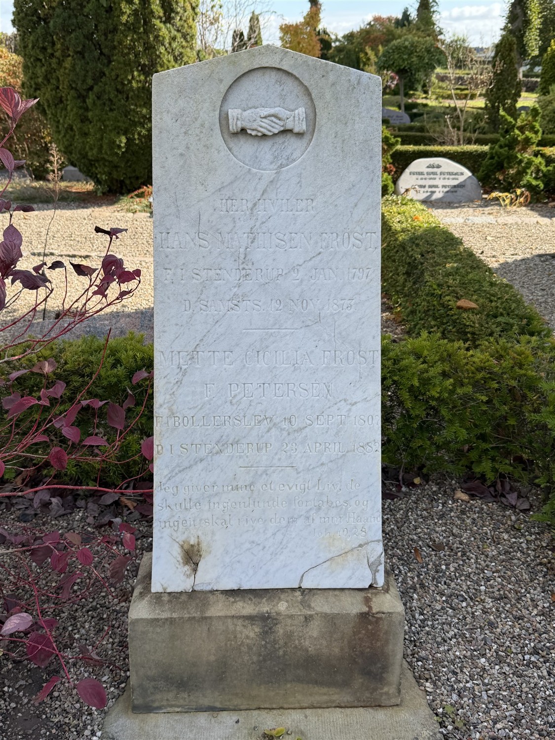 Hans Mathiesen Frost 1797-1873 og Mette Cicilie Petersen 1807-1882.