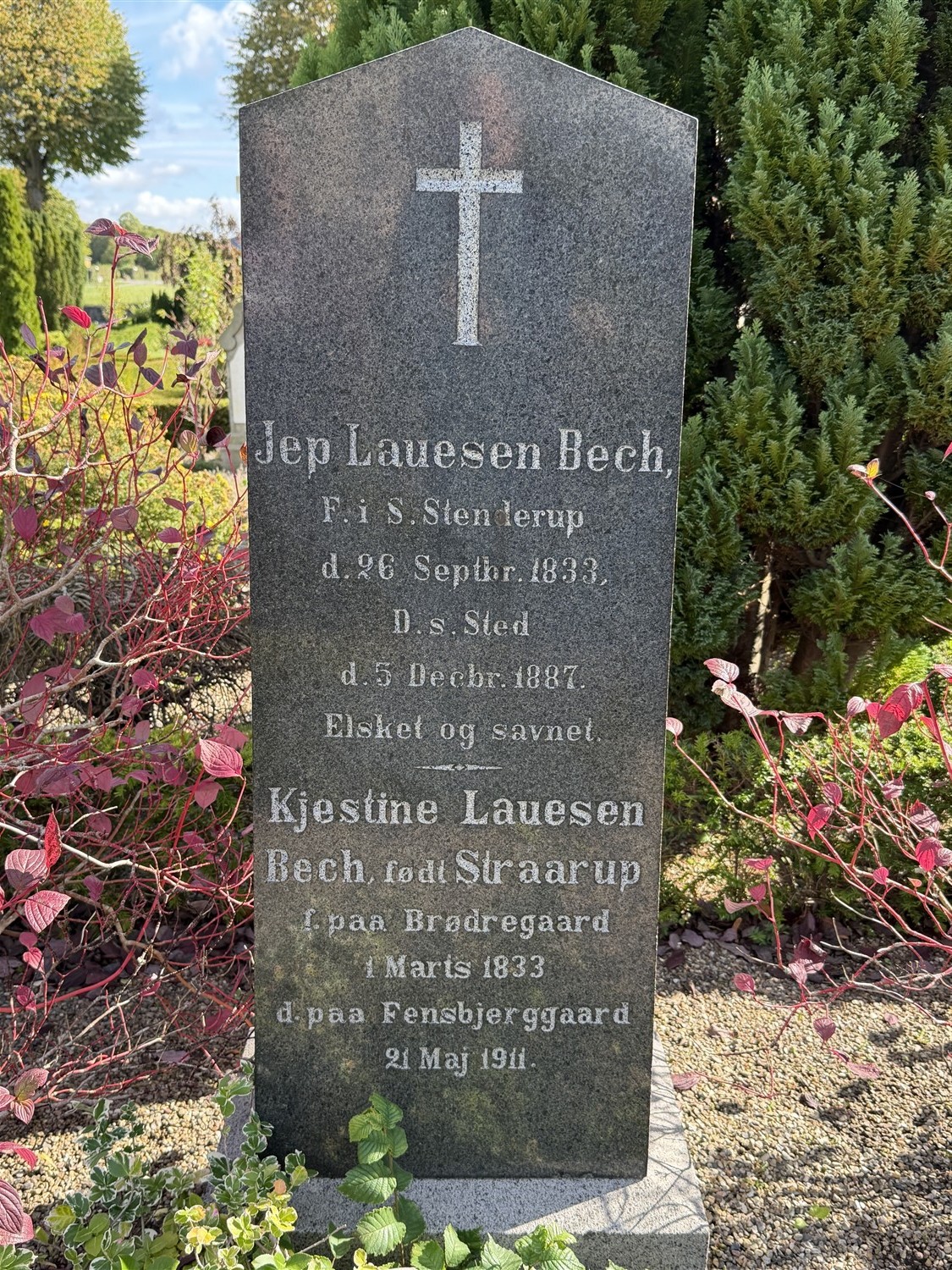 Jep Lauesen Bech 1833-1887 og Kjerstine Olufsen Straarup 1833-1911.