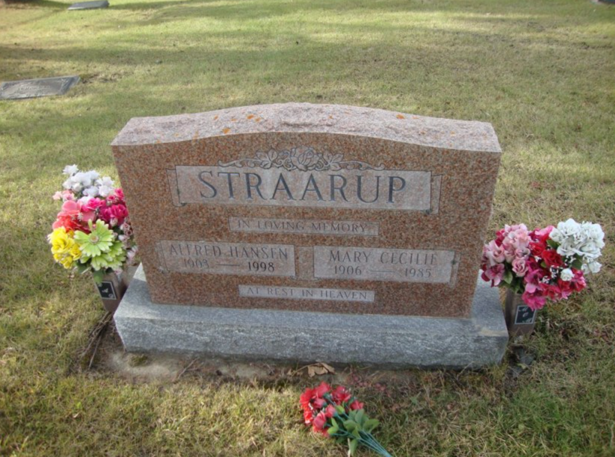 Alfred Hansen Straarup og Mary Cecilie.