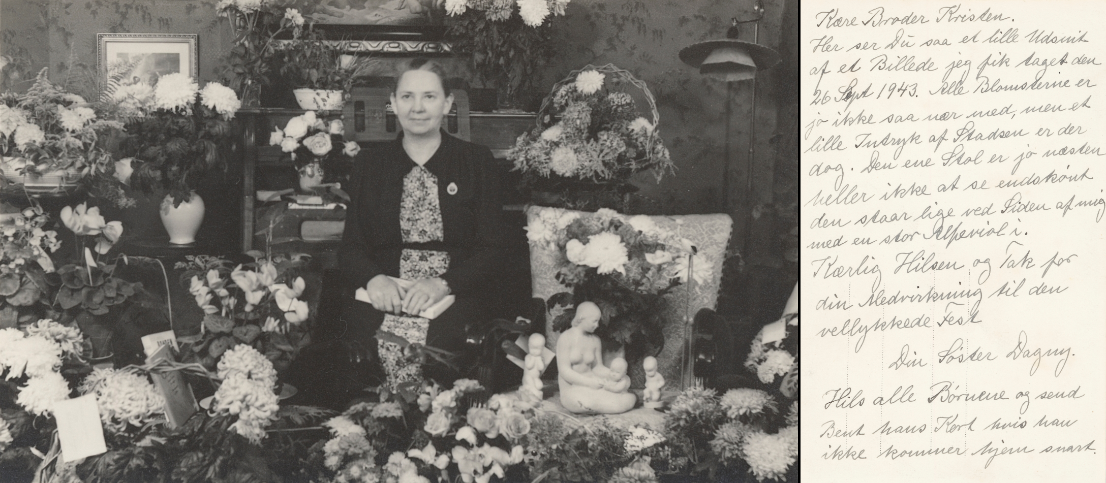 Dagnys 25 års jubilæum som jordemoder i 1943.