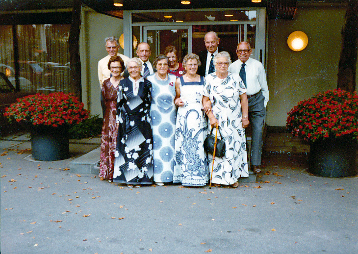 Peder J. N.  Pedersen børn og svigerbørn 12 August 1978.
Hotel Strandparken, Holbæk.