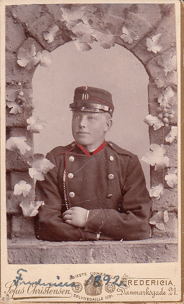 Peder Jacob Noah Pedersen, soldat i Fredericia 1892.