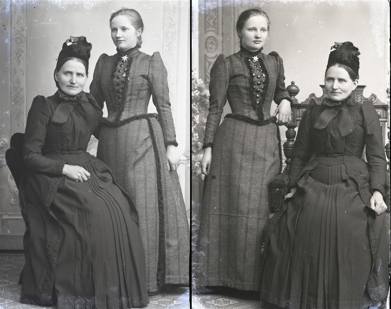 Margrethe Straarup og datteren Ane Margrethe Thomsen fotograferet Marts 1892.